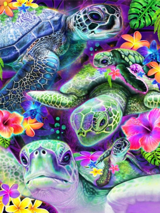 5D Diamond Painting Surfing Turtle Kit