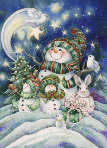 Randolph 5D Diamond Painting for Adults, DIY Full Drill Diamond Painting Christmas Snowman Gnomes Round Diamond Art Winter Painting Crafts for Home