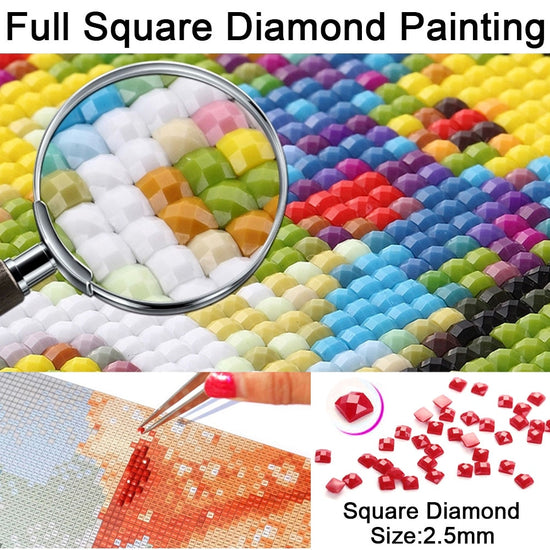 License Plate USA, 5D Diamond Painting Kit, Full Square / Round