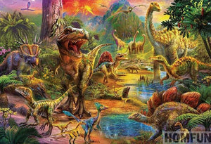 Colorful Dinosaurs - Diamond Painting Kit – All Diamond Painting