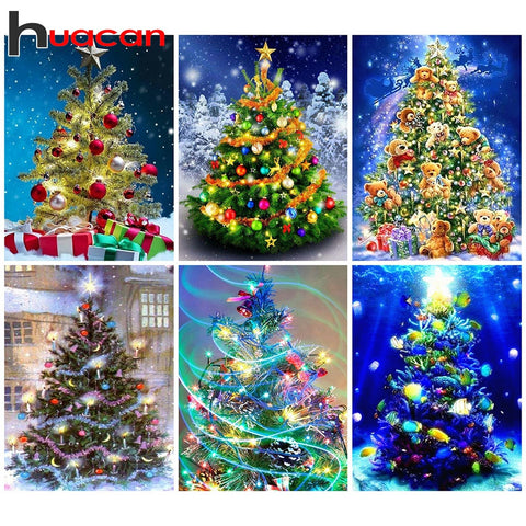 1pc 13.8x17.7inch Full Square Diamond Canvas Fantasy Tree Home Wall Decor  5D Diamond Painting Kits Christmas Decoration