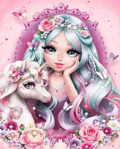 Unicorn & Girl 5D DIY Paint By Diamond Kit  Mermaid art, Unicorn and  fairies, Unicorn art