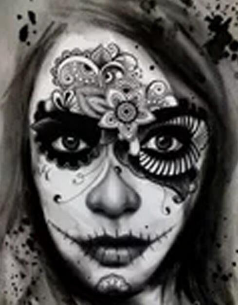 day of the dead girl wallpaper black and white