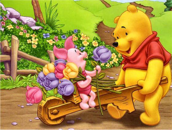 5D Diamond Painting Winnie the Pooh and Piglet Honey Snack Kit