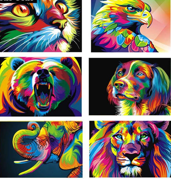 Colorful Elephant Diamond Painting Kits Square Drill Cross Stitch Pictures  Wall Art Decor