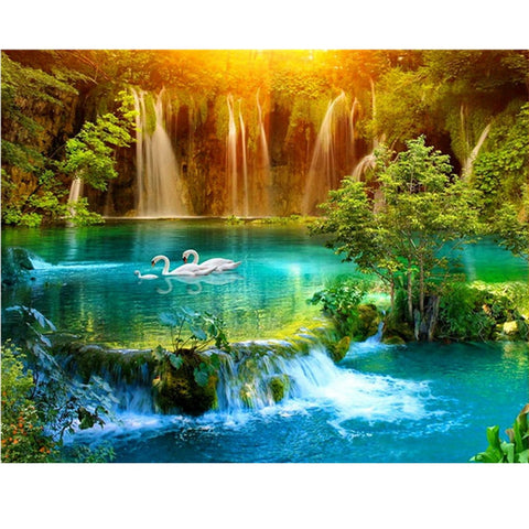 Diy 5d Diamond Painting Kits For Adults Waterfall - Temu