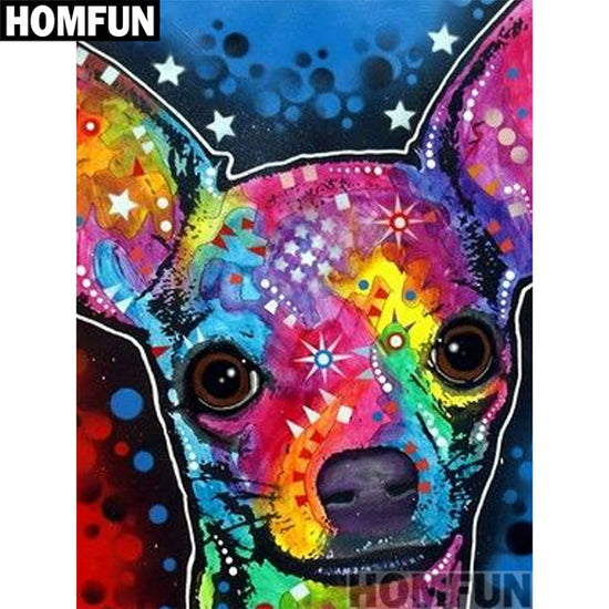 Color Dog, Crystal Diamond Painting Kits. 3 Styles to choose from