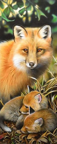 2 Red Foxes, Animal Diamond Painting Kit