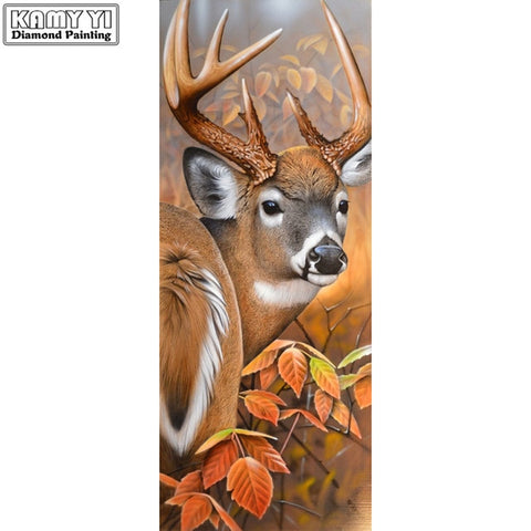 Deer 50*70cm(picture) full round drill diamond painting with 4 to 12 colors  of AB drill