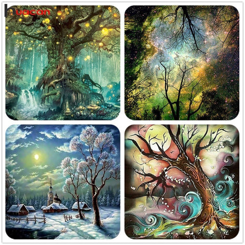 Diamond Art Reflection Tree DIY 5D Diamond Painting Kits for Adults and  Kids Full Drill Arts Craft by Number Kits for Beginner Home Decoration  12x16