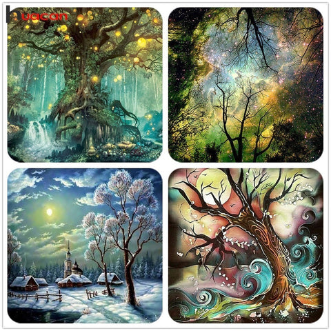 Large Diamond Painting Kits Four Seasons Tree Landscape Full Round