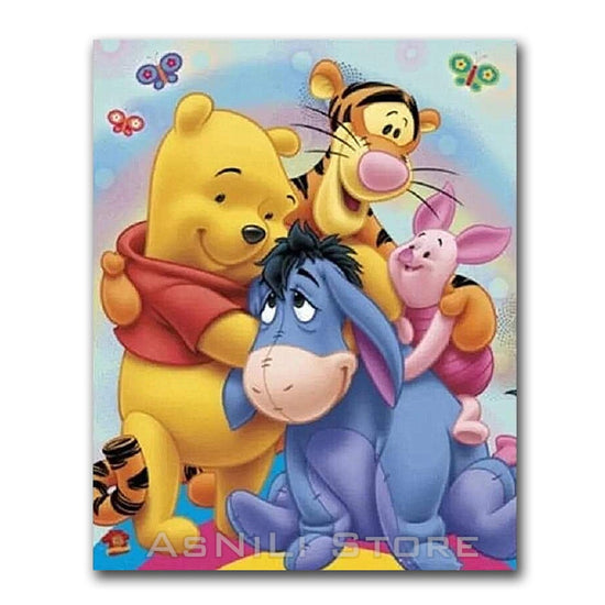 5D Disney Cartoon Diamond Painting Tigger Winnie The Pooh Art Craft