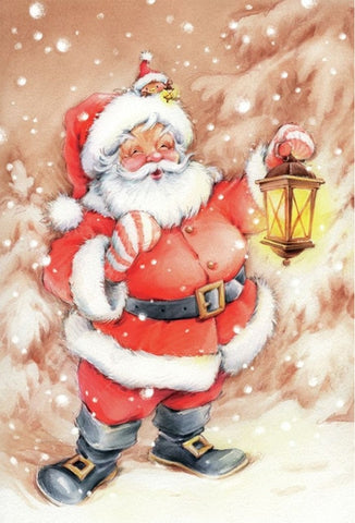 Santa With Present Sack, Christmas Diamond Painting