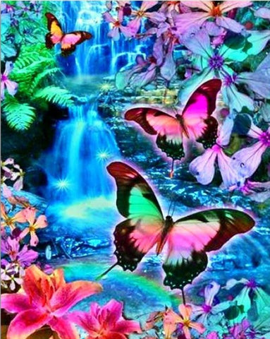 Vibrant Butterfly Garden Official Diamond Painting Kit