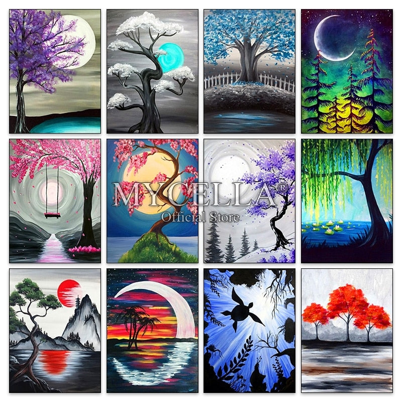 NEW 5D Diamond Paintings, "Scenic Moon Landscapes", On Sale - 24 Desig