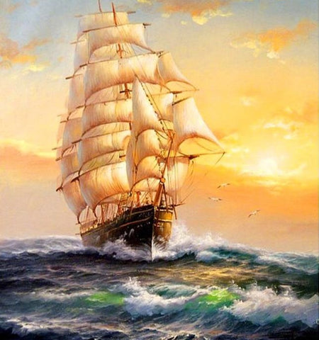 Whydah Gally Ship In The Ocean - 5D Diamond Painting