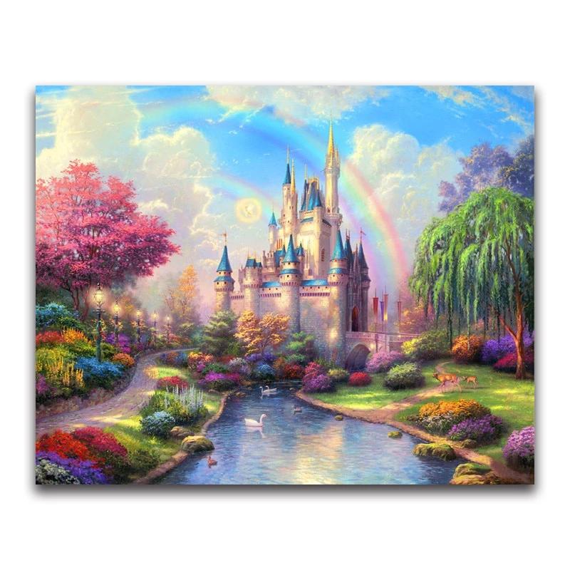 Colorful Castle Rainbow, 5D Diamond Painting Kits