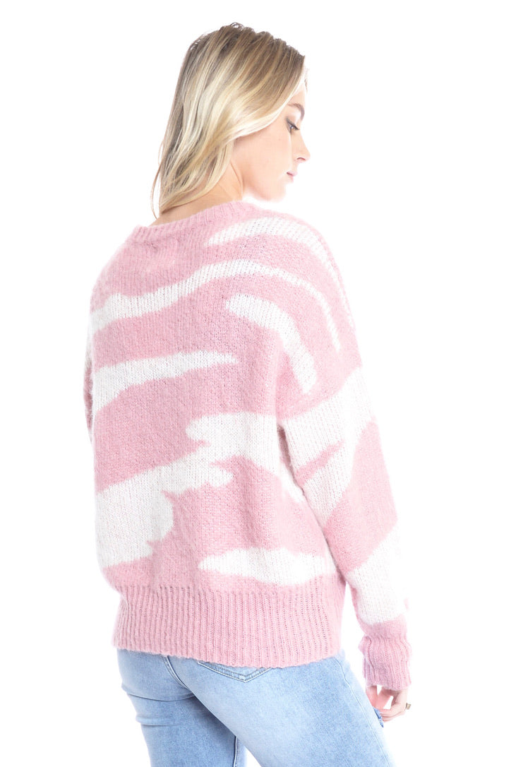 Zebra Knit Sweater Pink Ntrinsicstudio - pink zebra jumper roblox
