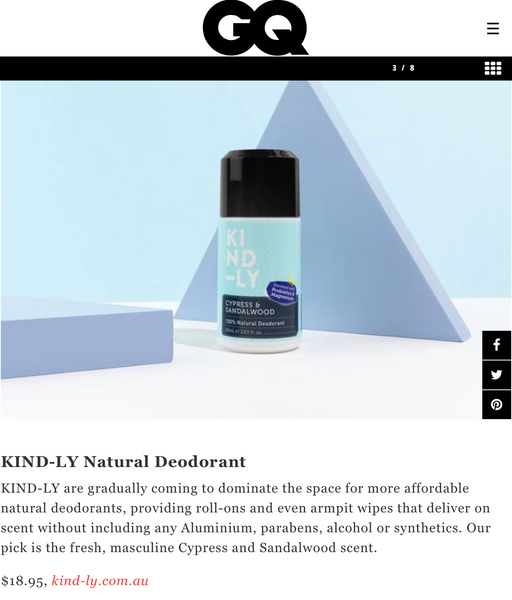 Sprog Blind sætte ild GQ: The Best Men's Natural Deodorants Will Keep You Feeling Fresh, Wit –  KIND-LY