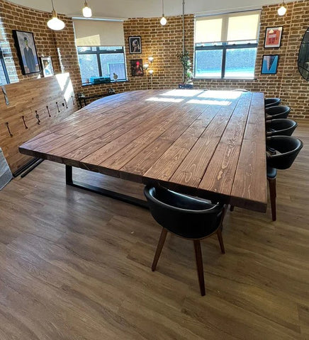 Bespoke wooden boardroom table