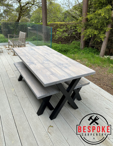 Recalimed wood outdoor dining table