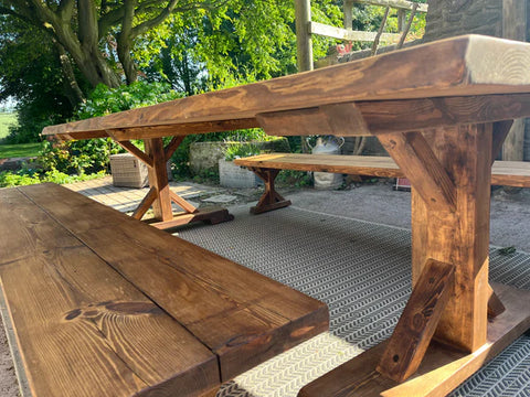 Solid wood dining table