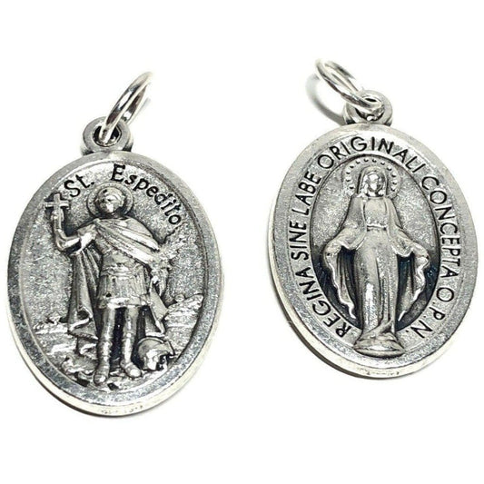 Saint Expedite Expeditus Expedito Pendant With Matching Prayer Card in  English or Espanol Patron Saint of Emergencies Situations 