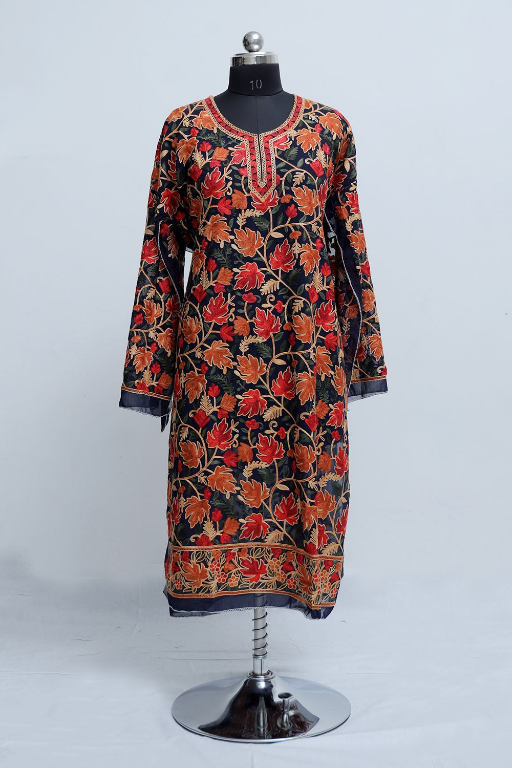 STYLISH BLACK WOOLLEN KURTI & PANTS WITH KASHMIRI WORK AND POCKETS –  www.soosi.co.in