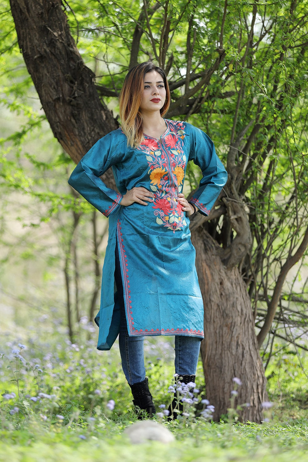 Rung Kitab Fancy Silk Kurti Collection, This catalog fabric is rayon,