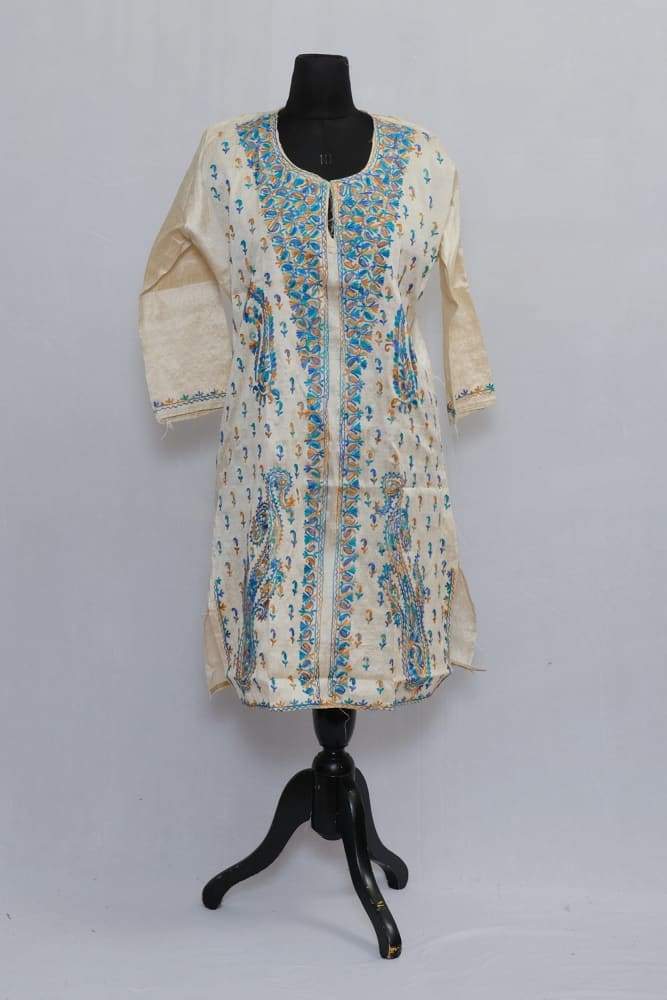 Buy Tulsi Fashions Women's Kurta Handloom Cotton Sherwani Style Kurti for  Women/Girls (TF21019_XXXL, Orange - Yellow Stripes, XXX-Large) at Amazon.in