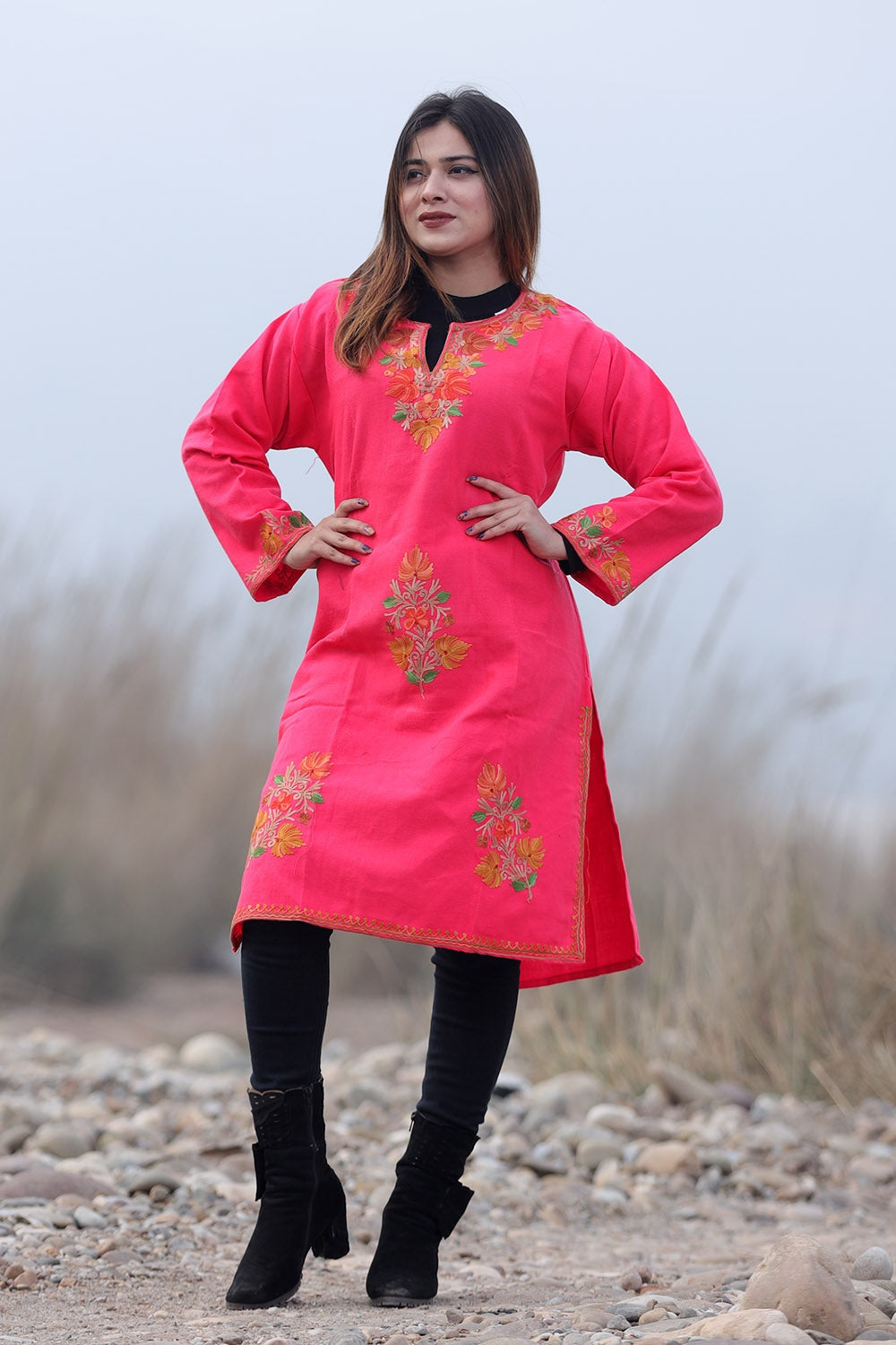 20 Latest and Stylish Woolen Kurti Designs For Women | High neck kurti  design, Woolen dresses, Boiled wool coat