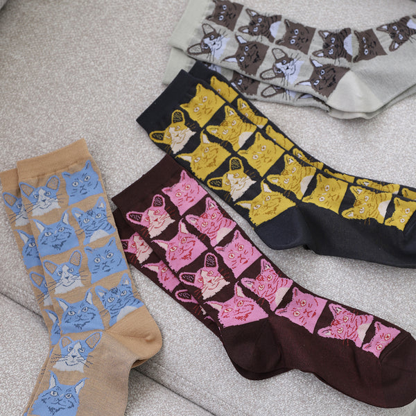 animal pattern socks cats