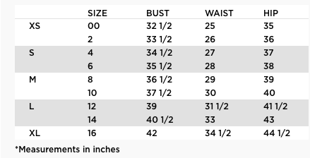 Size Chart Free People