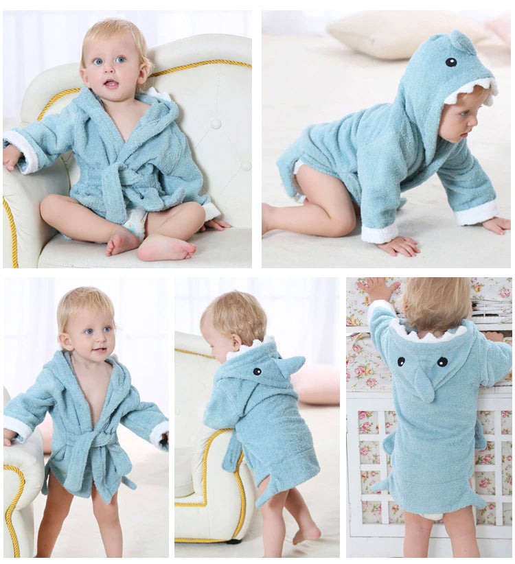 Soft Hooded Animal Baby Robe Towels