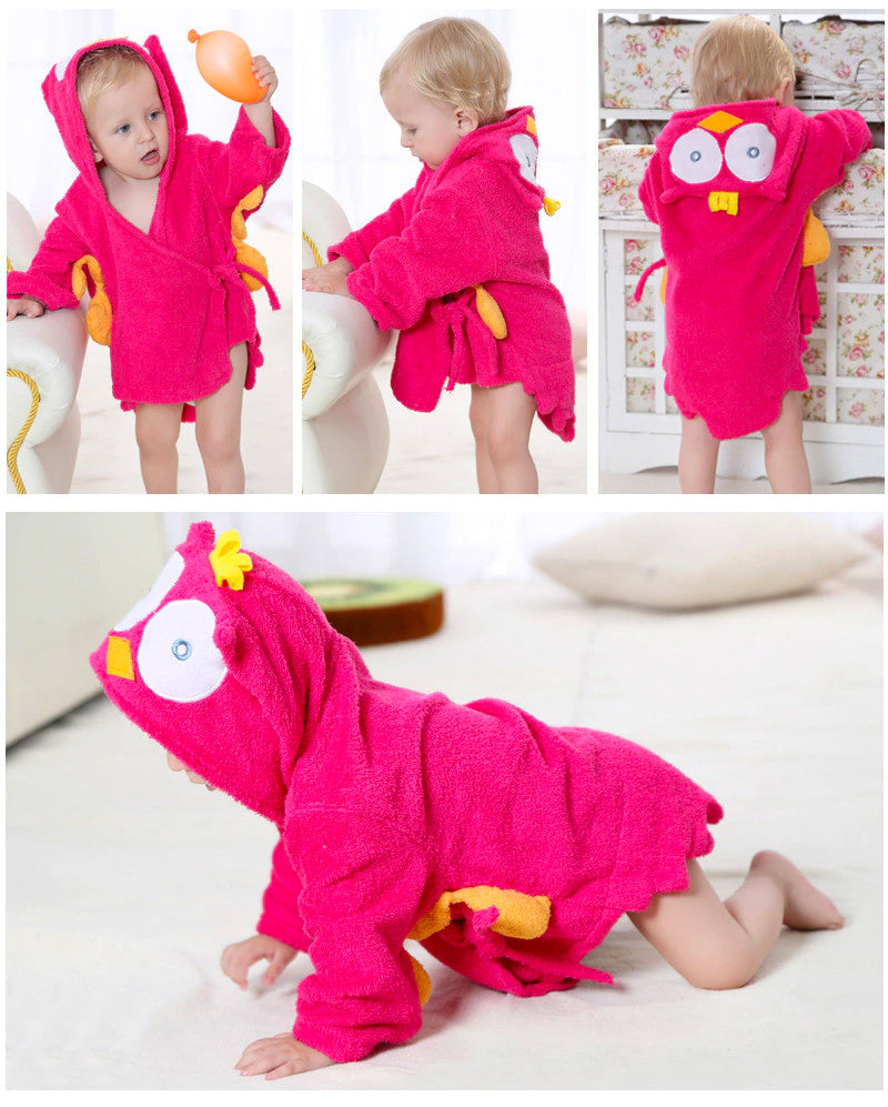 Soft Hooded Animal Baby Robe Towels