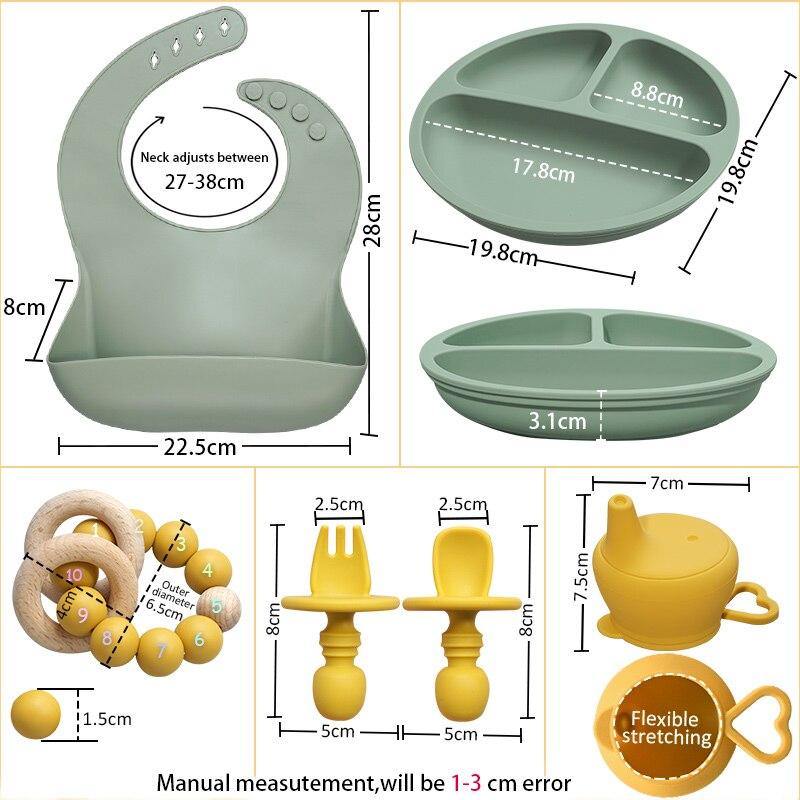 Ensemble d'alimentation pour bébé en silicone de luxe