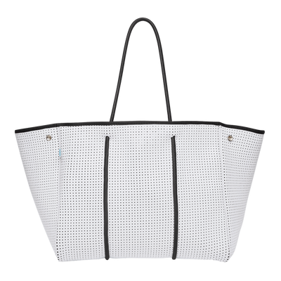 black and white beach bag