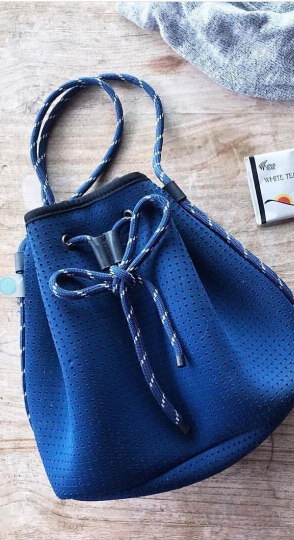 navy bucket bag