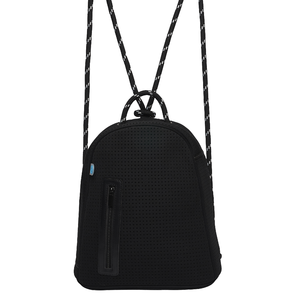 black neoprene backpack