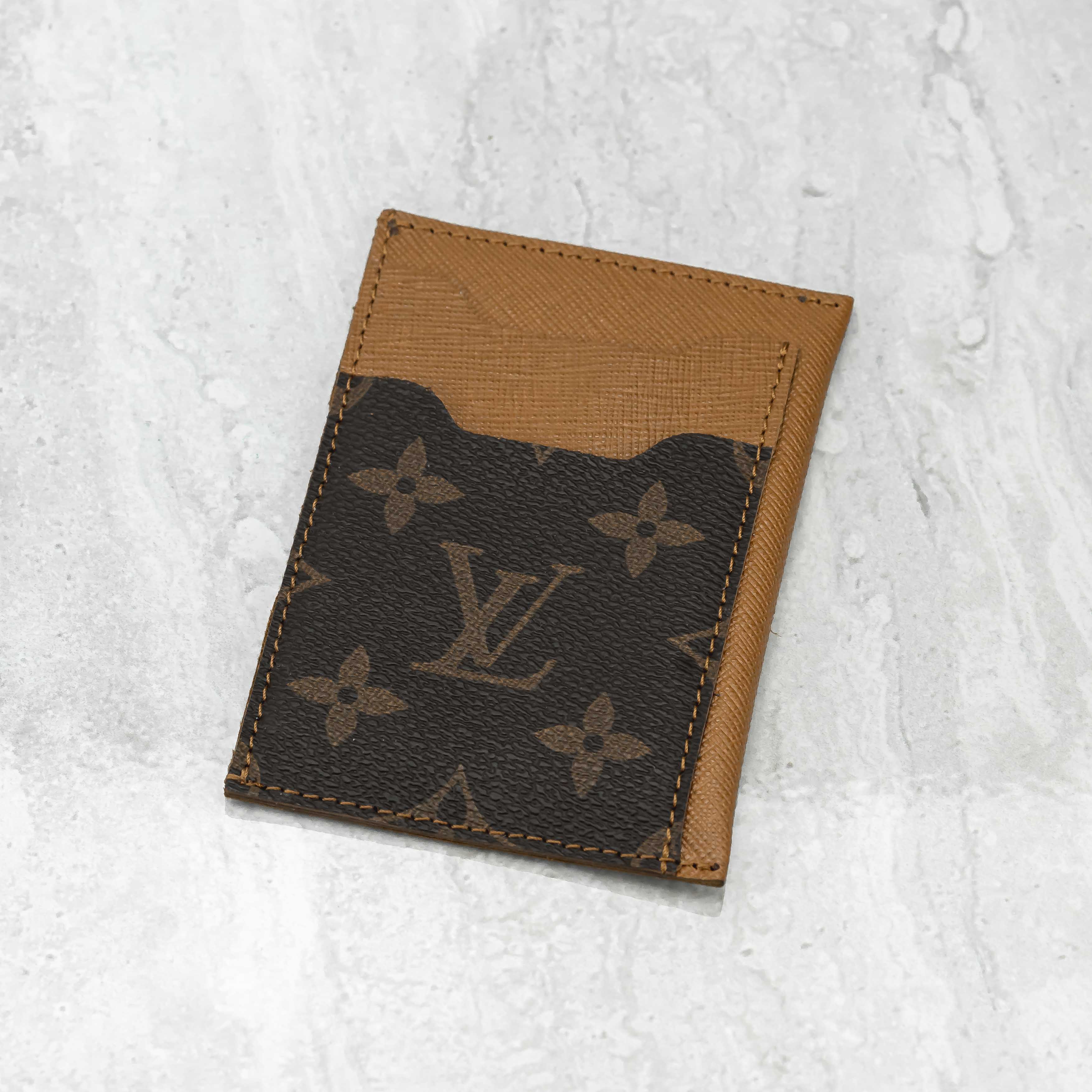 Brown Monogram Lv Repurposed Small Card Holder