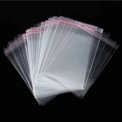 Pack of 100 5 x 7 Clear Cellophane Self Seal Bags. Strong 70 Micron.  Various Sizes. (130mm x 180mm)