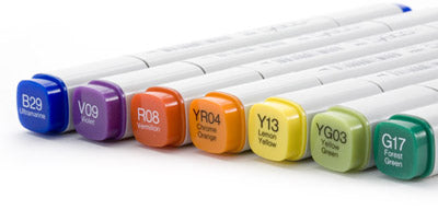 Copic Marker Pen Set of 12 Basic Colours