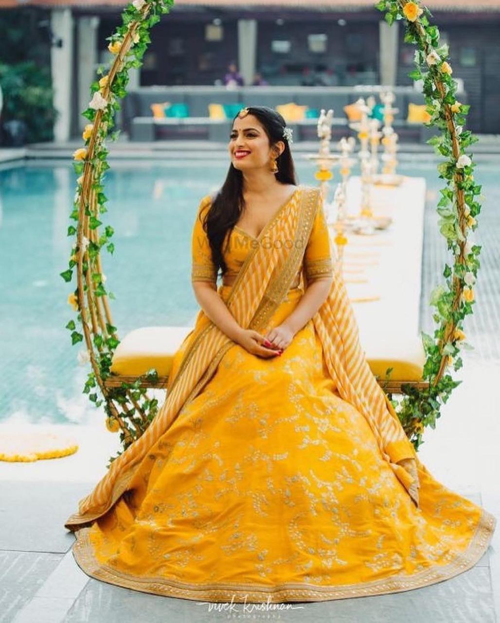 yellow lehenga for haldi