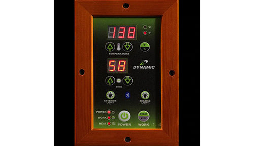 Golden Designs Dynamic 2-person Low EMF FAR Infrared Sauna - Vittoria Edition Control Panel