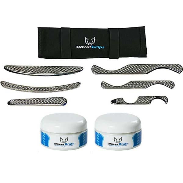 HawkGrips Myofascial Release Tools Kit - IASTM Silver Set