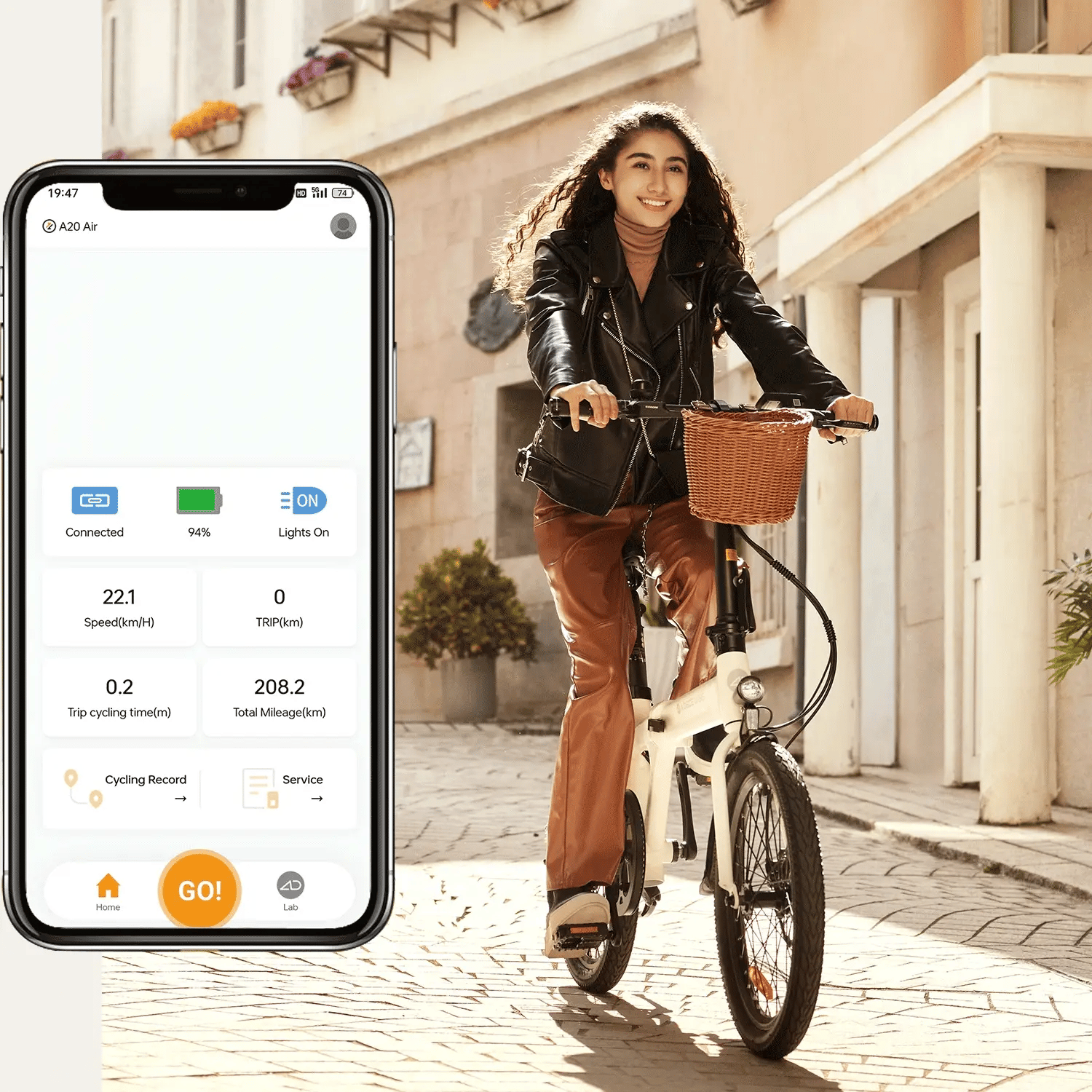 ADO Air 20 Folding Electric Bike-Smartphone App