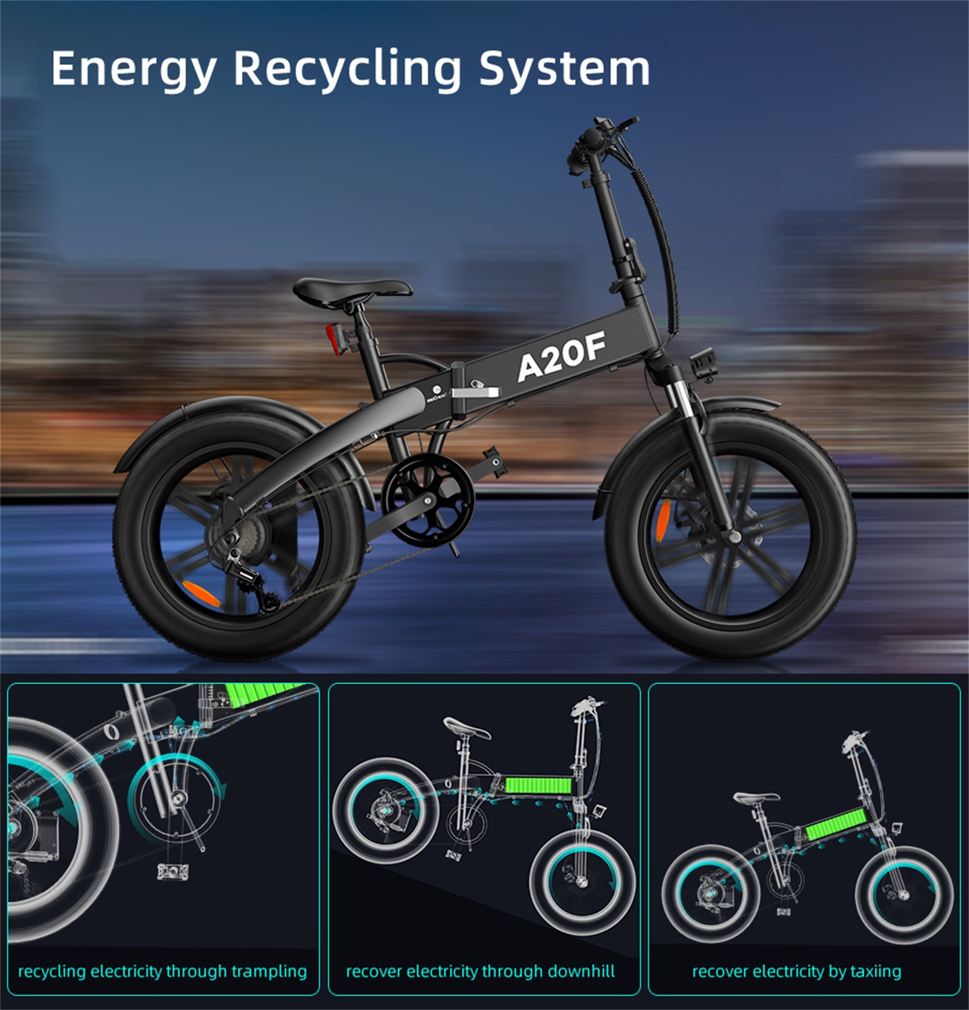 ADO A20F+ Fat Tyre Folding Electric Bike