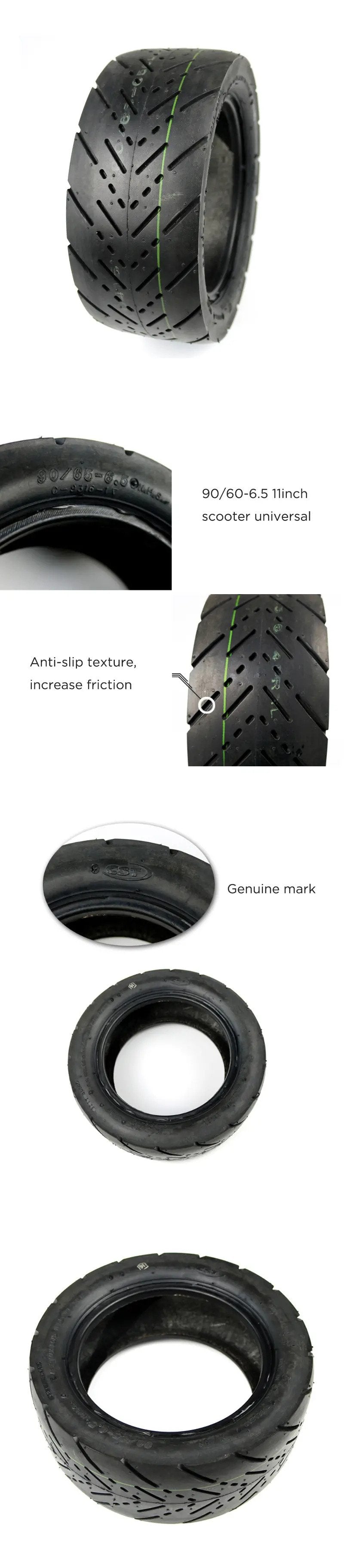 90/65-6.5 CST Vacuum Tire 11 Inch for Dualtron Thunder Zero 11X Kaabo Wolf  Warrior Electric Scooter Ultra Wear-resisting Road Tyre Accessories