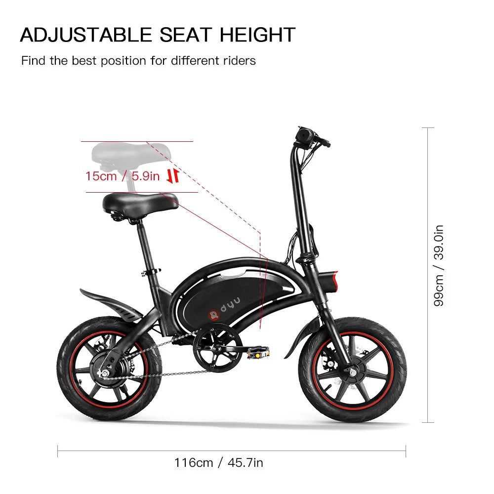 DYU D3F Folding Electric Bike Dimensions