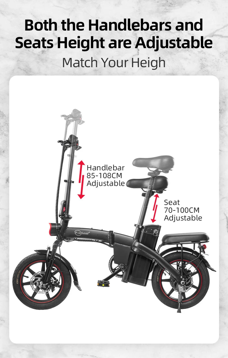 DYU A5 14-inch Foldable Electric Bike Adjustable